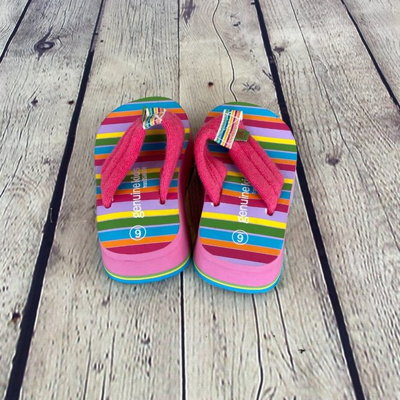 OshKosh Girls Kids Stripe Wedge Flip Flops Sandal - Picture 3 of 6